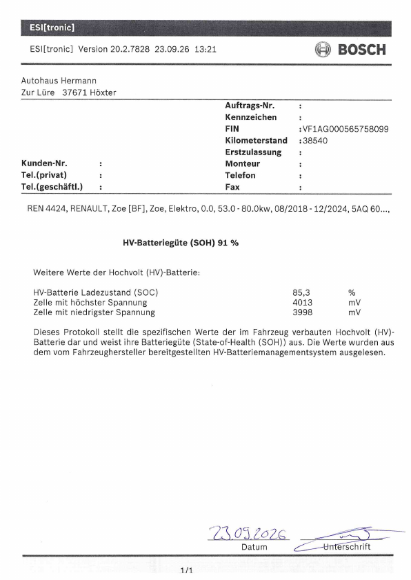 Renault Zoe R135/Z.E. 50 (Miet-Batterie) Experience CCS